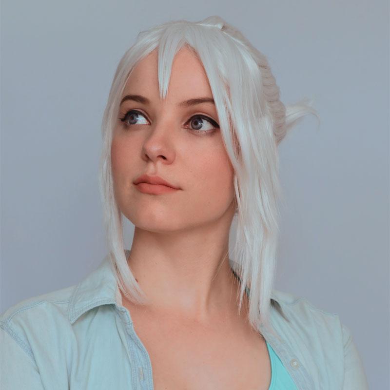Valorant Jett Silver Grey Ponytail Cosplay Wigs - lemailwigs