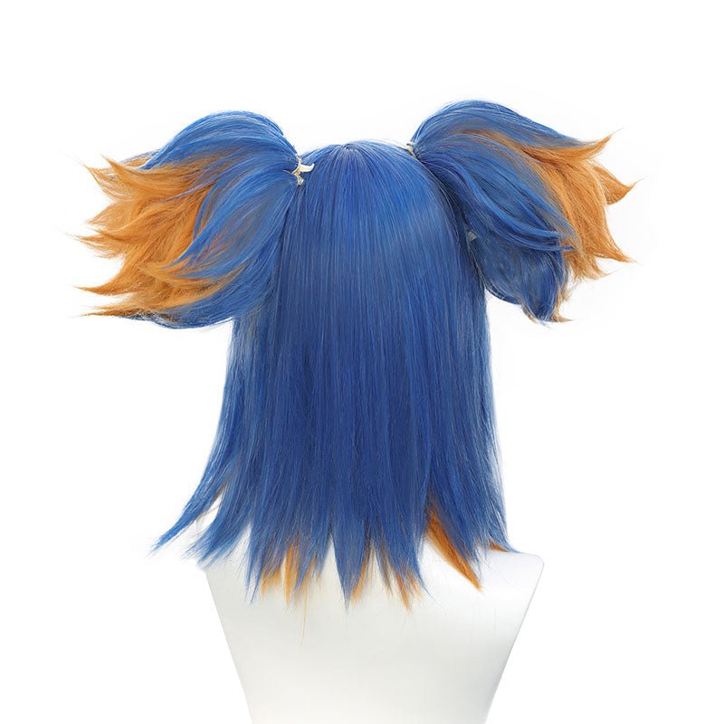 Valorant Neon Blue Mixed Orange Cosplay Wigs - lemailwigs