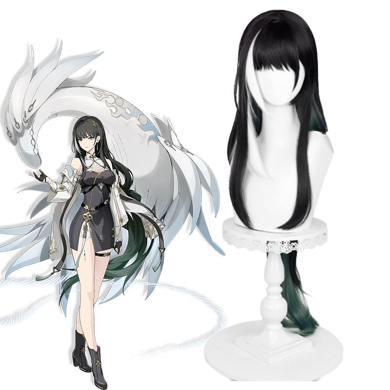 Wuthering Waves Baizhi Black mixed White Cosplay Wig - lemailwigs