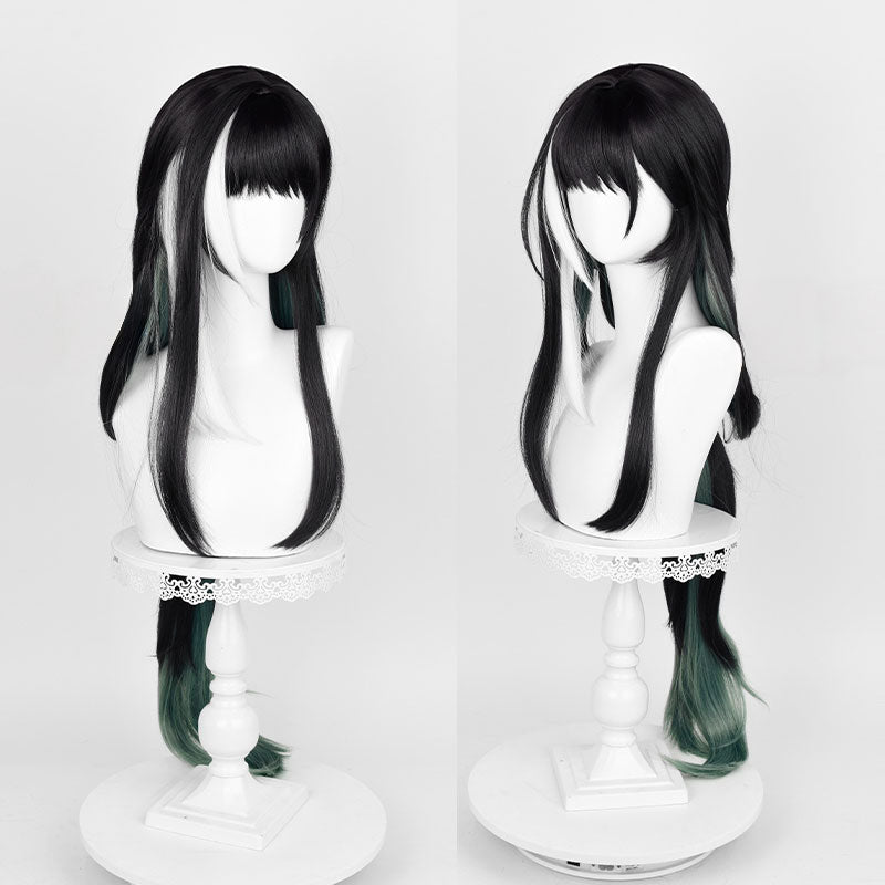 Wuthering Waves Baizhi Black mixed White Cosplay Wig - lemailwigs