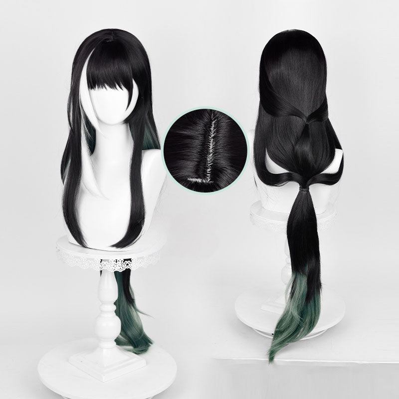 Wuthering Waves Baizhi Black mixed White Cosplay Wig - lemailwigs