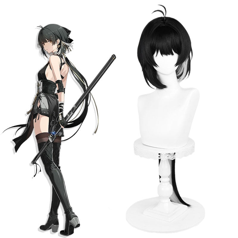 Wuthering Waves Rover Female Black mixed White Cosplay Wig - lemailwigs