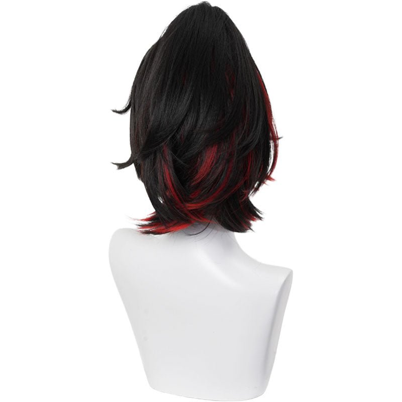 Zenless Zone Zero Zhu Yuan Black Mixed Red Cosplay Wig - lemailwigs