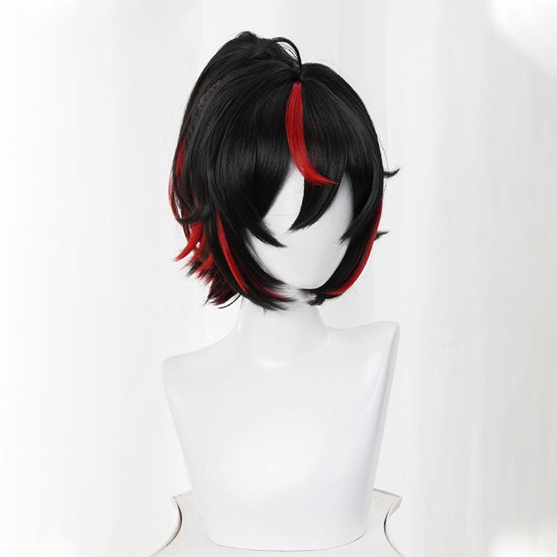 Zenless Zone Zero Zhu Yuan Black Mixed Red Cosplay Wig - lemailwigs