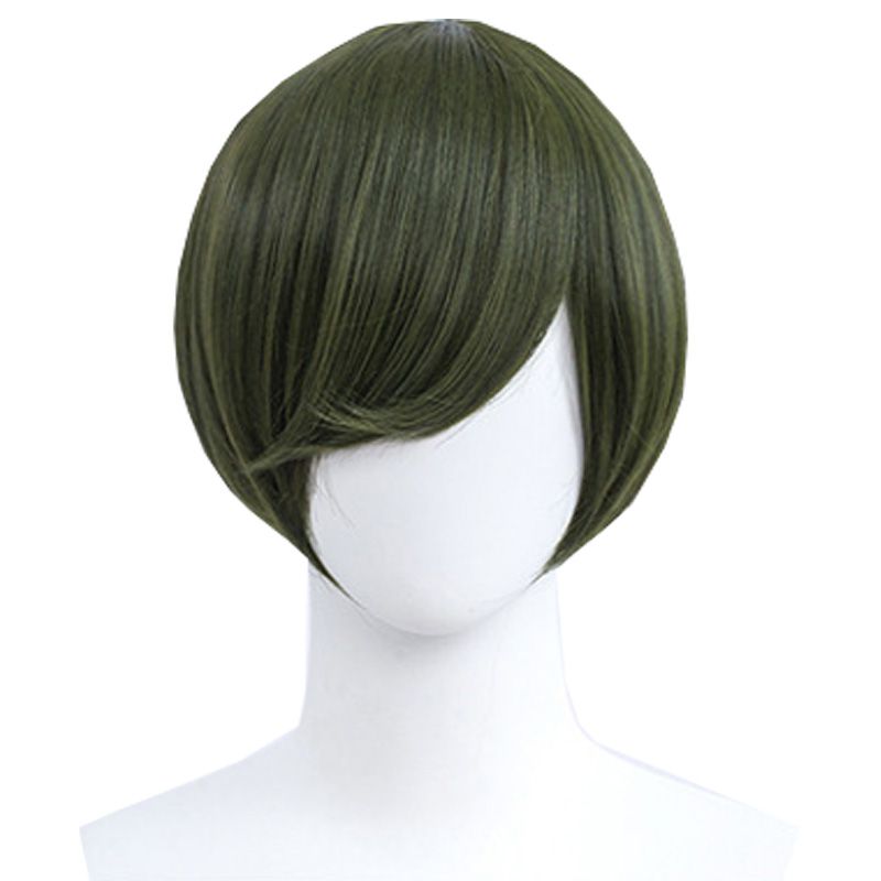 30cm Short Straight Green Black General Anime Cosplay Wigs - lemailwigs