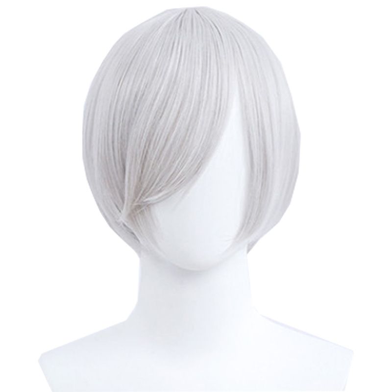 30cm Short Straight Light Grey General Anime Cosplay Wigs - lemailwigs