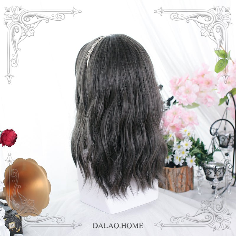 45cm Natural Grey Curly Water Ripples Lolita Wig - lemailwigs