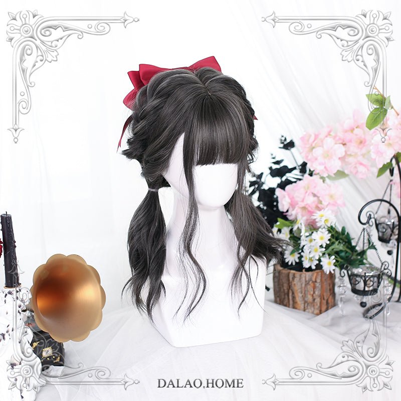 45cm Natural Grey Curly Water Ripples Lolita Wig - lemailwigs