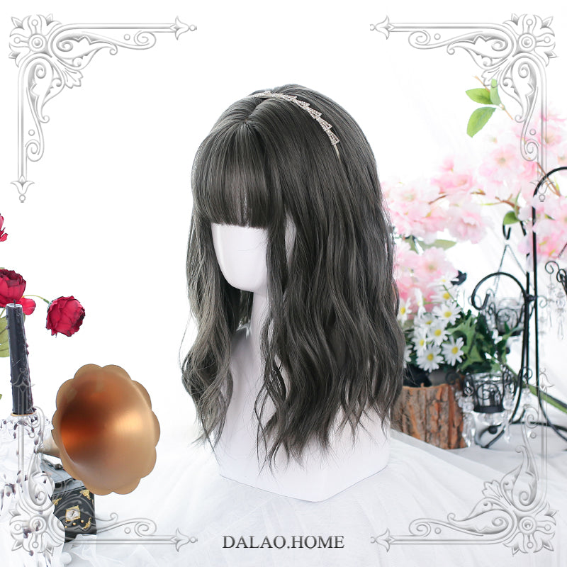 45cm Natural Grey Curly Water Ripples Lolita Wig