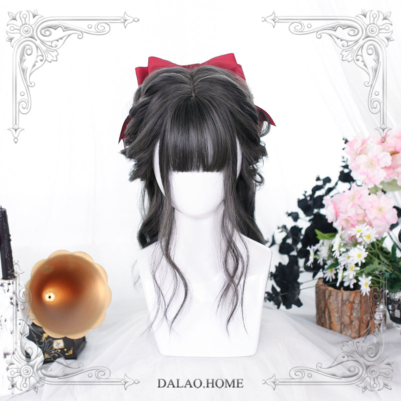 45cm Natural Grey Curly Water Ripples Lolita Wig