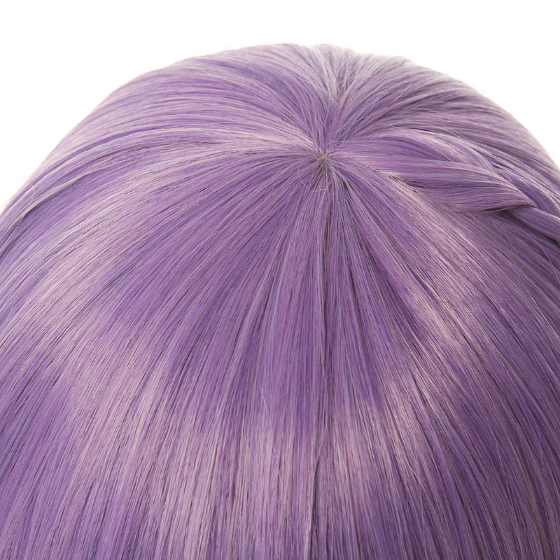 Game Genshin Impact Keqing Long Mixed Purple Ponytail Cosplay Wigs With Ears
