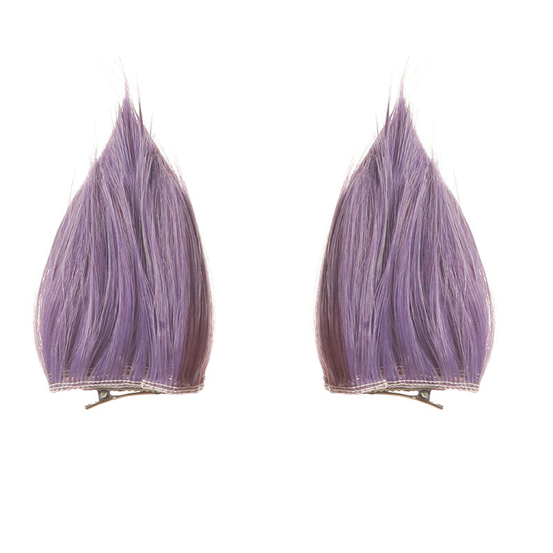 Game Genshin Impact Keqing Long Mixed Purple Ponytail Cosplay Wigs With Ears