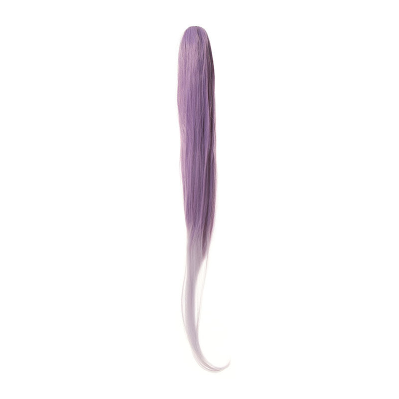 Game Genshin Impact Keqing Long Mixed Purple Ponytail Cosplay Wigs With Ears