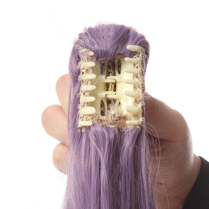 Game Genshin Impact Keqing Long Mixed Purple Ponytail Cosplay Wigs With Ears