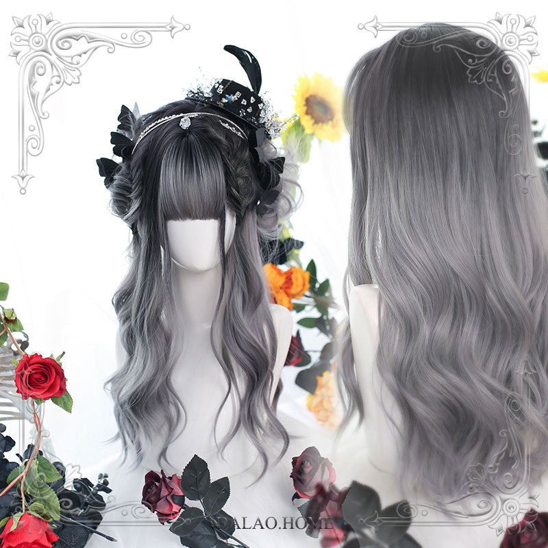 Harajuku Soft Girl Gentle Grey Long Curly Lolita Wig