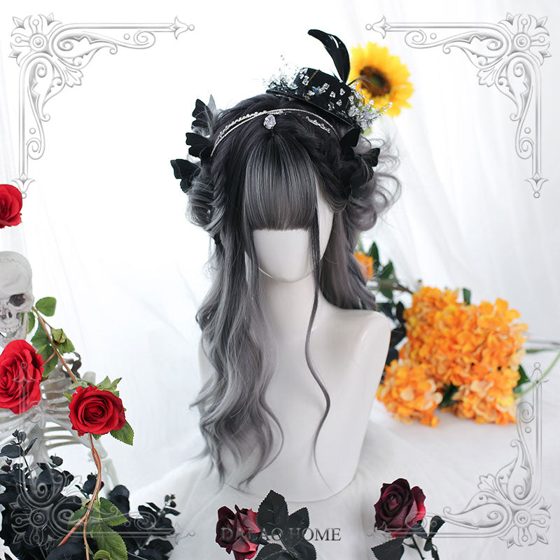 Harajuku Soft Girl Gentle Grey Long Curly Lolita Wig