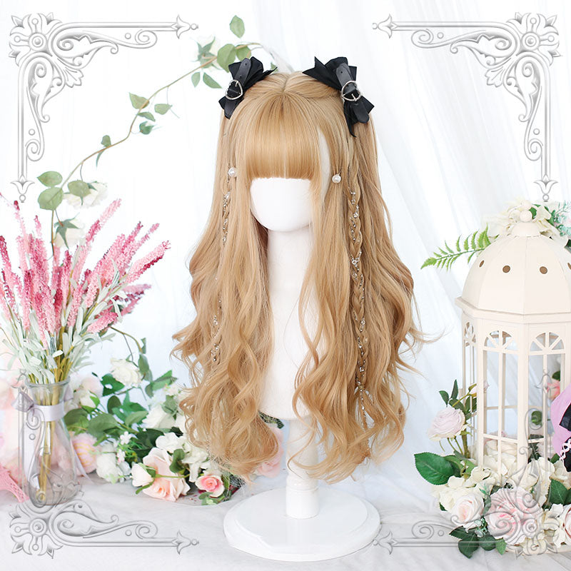 Lolita Blonde Long Curly Cosplay Wig
