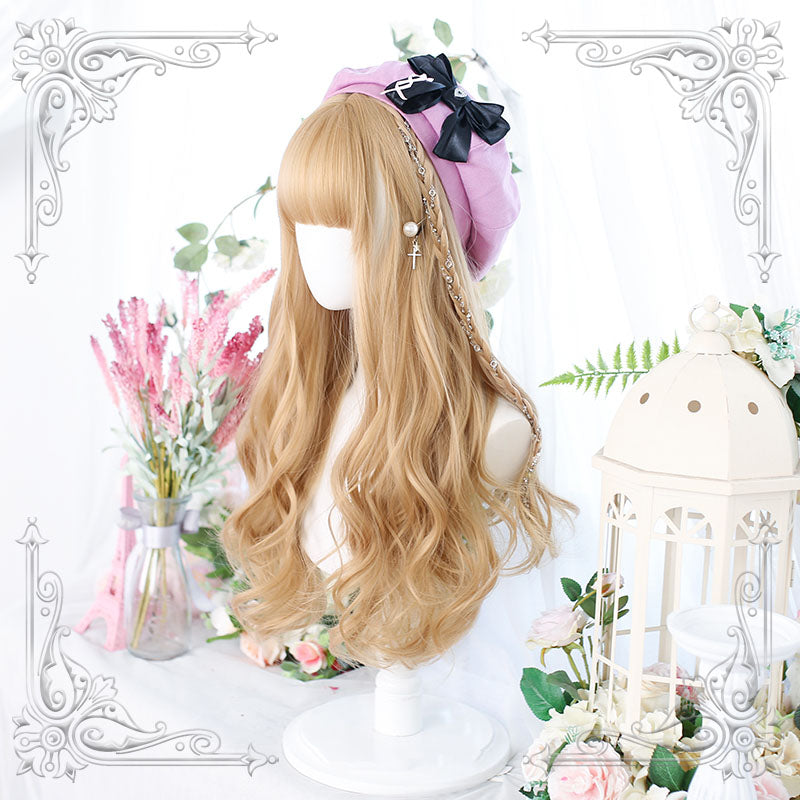 Lolita Blonde Long Curly Cosplay Wig