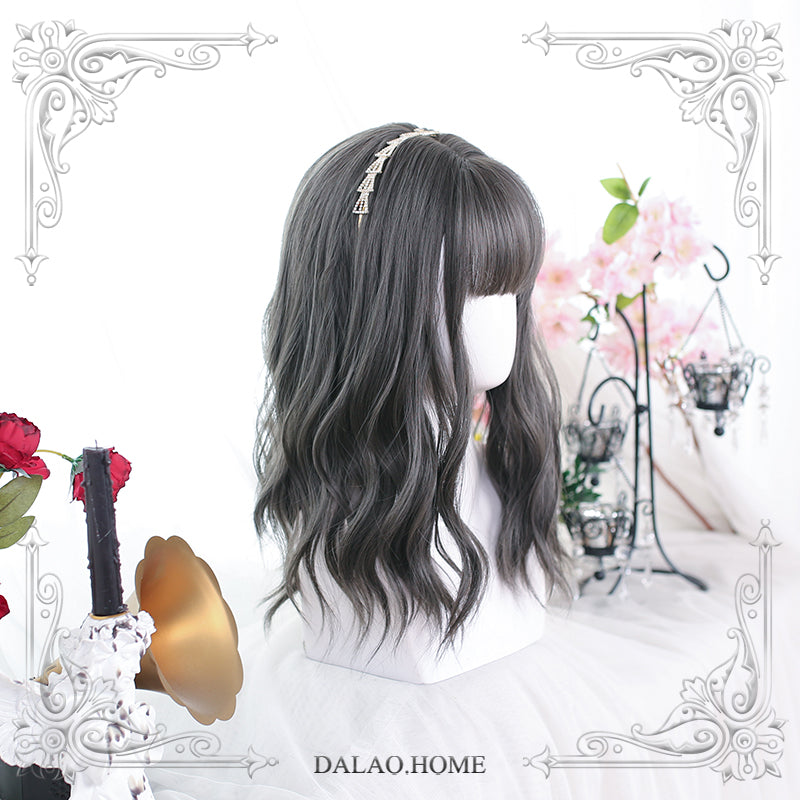 45cm Natural Grey Curly Water Ripples Lolita Wig