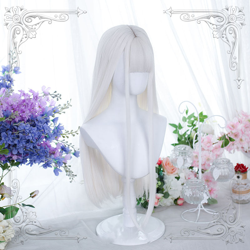 White Lolita White Long Straight Cosplay Wig
