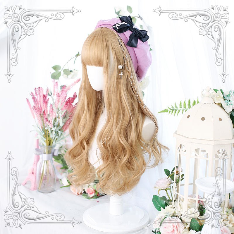 Lolita Blonde Long Curly Cosplay Wig - lemailwigs