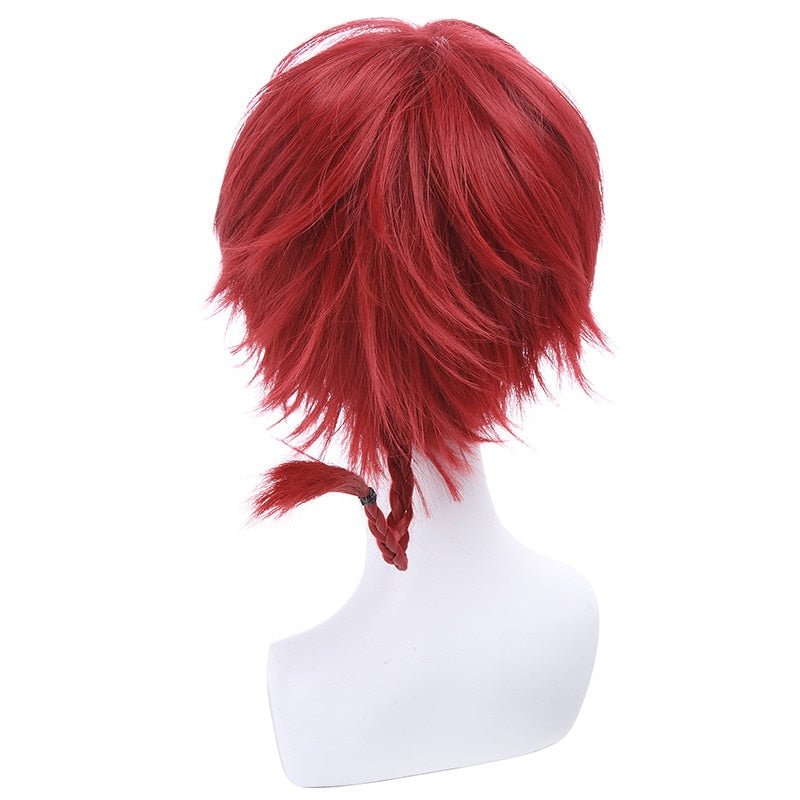 New Ranma 1/2 Ranma Saotome Cosplay Wigs 25cm Red Burgundy Short Cosplay Wigs - lemailwigs