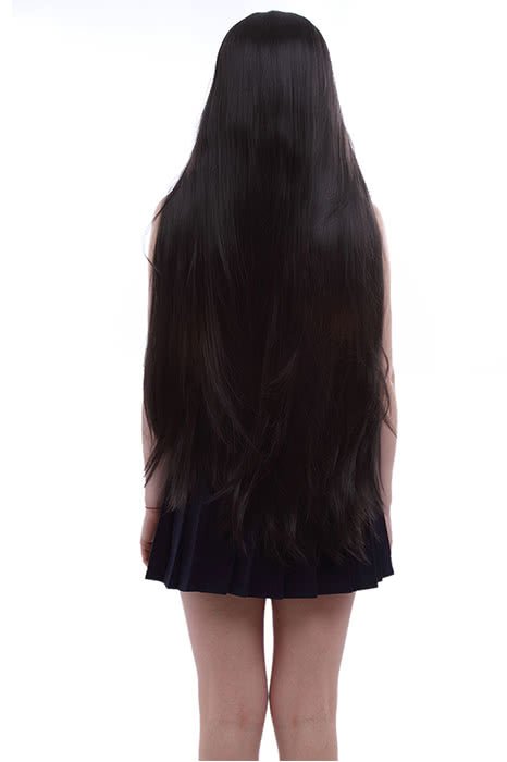 100cm Long Black Straight Cosplay Hair Wigs - lemailwigs