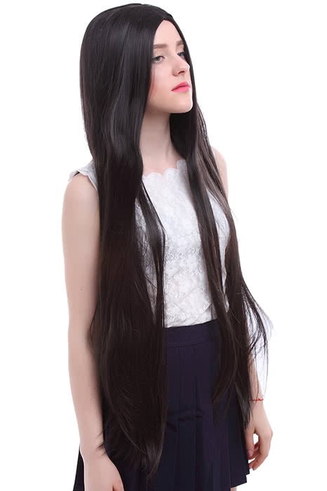 100cm Long Black Straight Cosplay Hair Wigs - lemailwigs