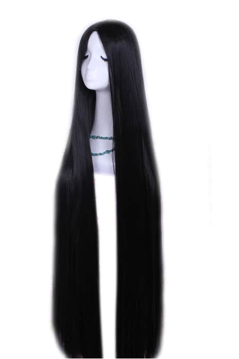 100cm Long Black Straight Cosplay Hair Wigs - lemailwigs