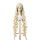 100cm Long Curly White Blonde Black Brown Cosplay Wigs CB64 - Blonde - lemailwigs
