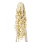 100cm Long Curly White Blonde Black Brown Cosplay Wigs CB64 - Blonde - lemailwigs