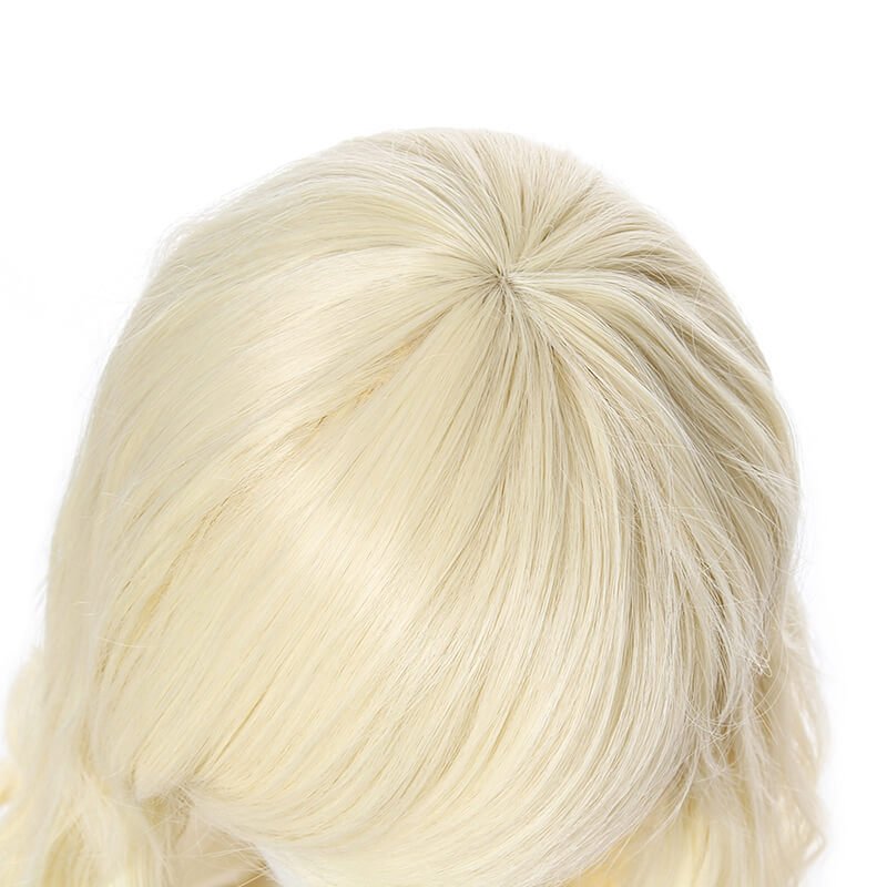 100cm Long Curly White Blonde Black Brown Cosplay Wigs CB64 - Blonde - lemailwigs