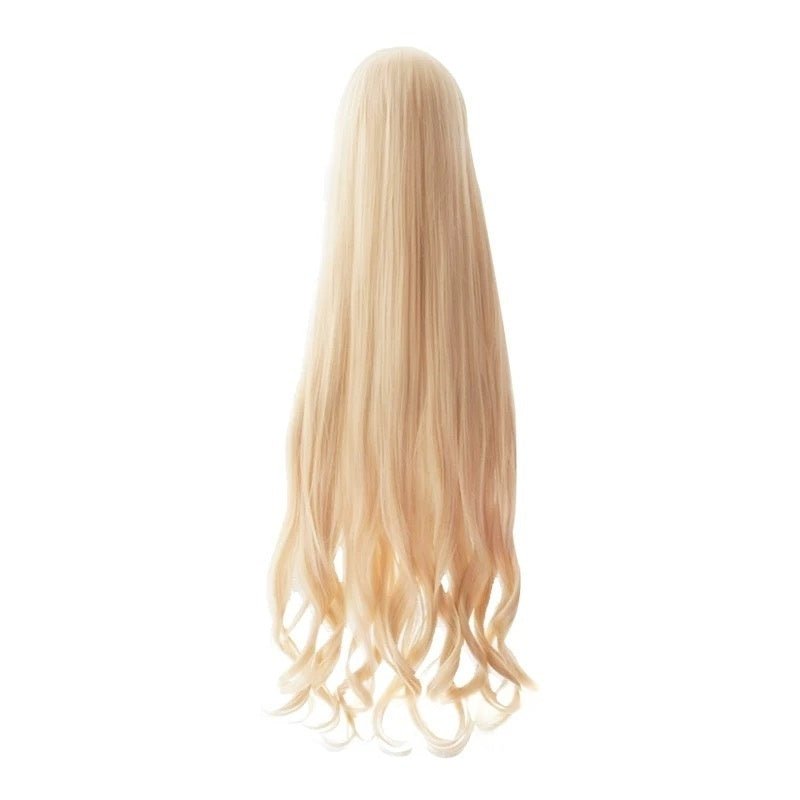 110cm Long Blonde Curly Arknights Nightingale Cosplay Wigs with Flat Bang - lemailwigs