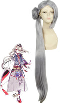 110cm Touken Ranbu Online Imanotsurugi Gray Purple Ponytail Cosplay Wigs - lemailwigs