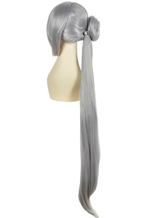 110cm Touken Ranbu Online Imanotsurugi Gray Purple Ponytail Cosplay Wigs - lemailwigs