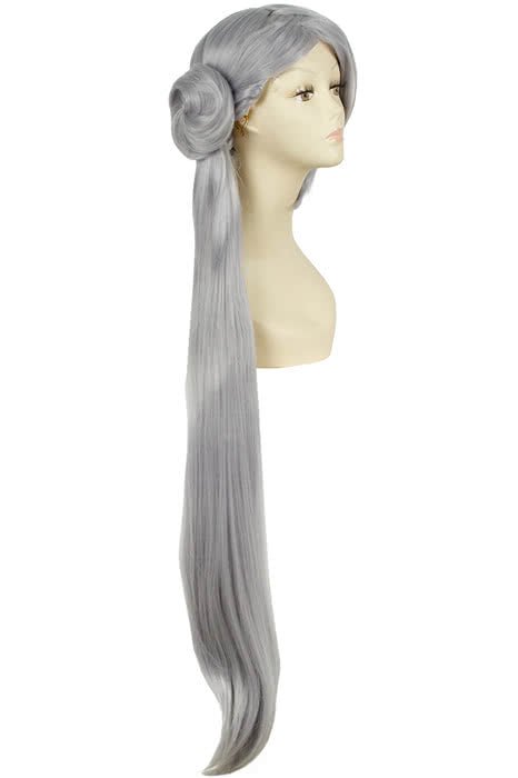 110cm Touken Ranbu Online Imanotsurugi Gray Purple Ponytail Cosplay Wigs - lemailwigs
