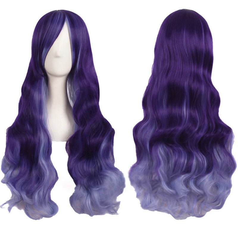 15 Colors Gradient Big Wave Long Curly Hair Cosplay Wigs - L - lemailwigs