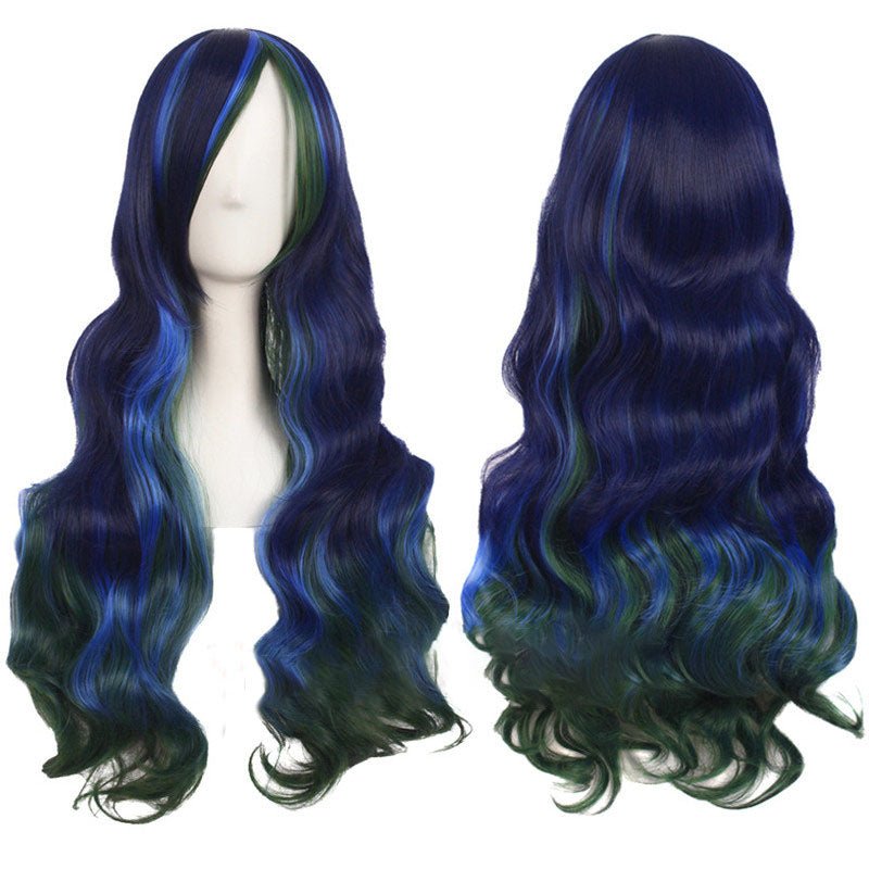 15 Colors Gradient Big Wave Long Curly Hair Cosplay Wigs - O - lemailwigs