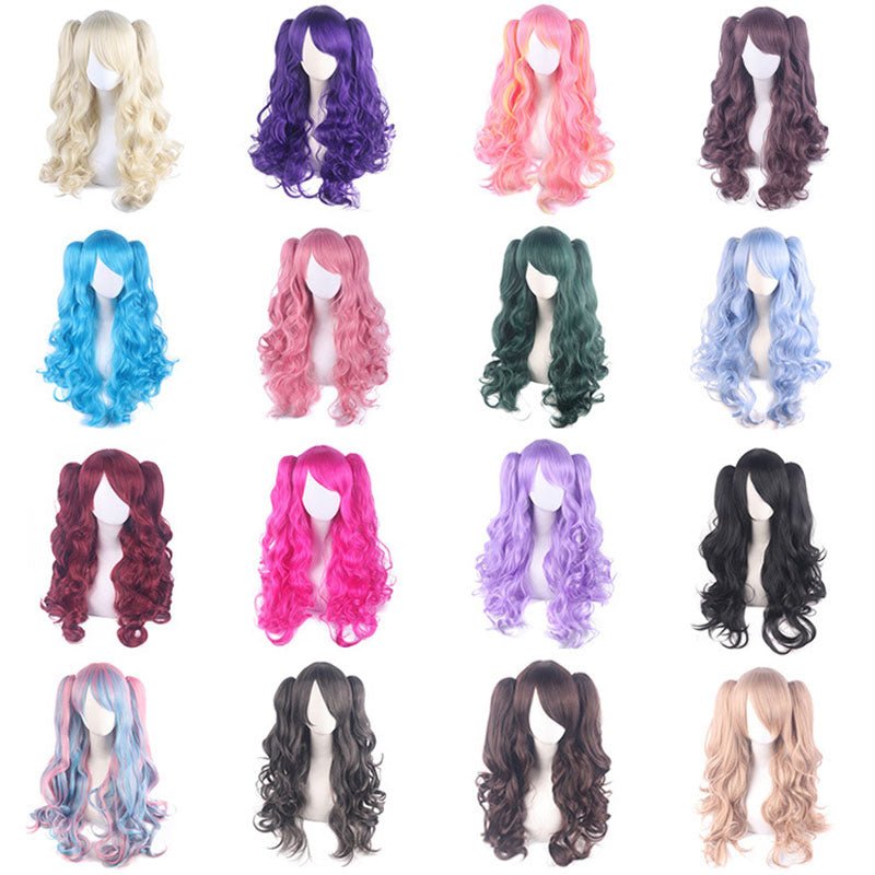 18 Colors Anime Lolita Double Tail Cute Cosplay Wigs - lemailwigs
