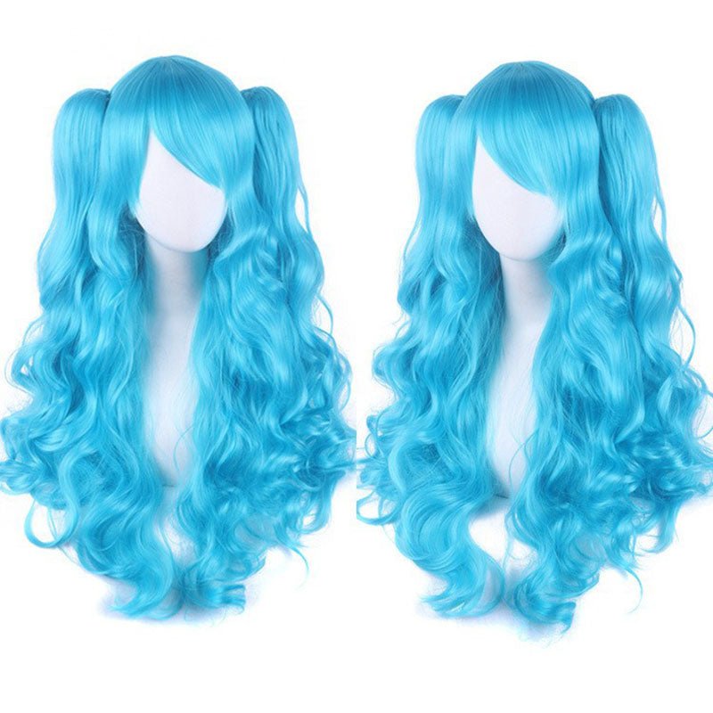 18 Colors Anime Lolita Double Tail Cute Cosplay Wigs - F - lemailwigs