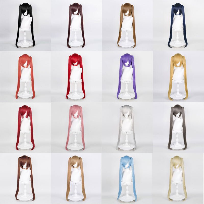 19 Colors 90CM Long Straight Double Ponytail Colorful Cosplay Wigs - lemailwigs