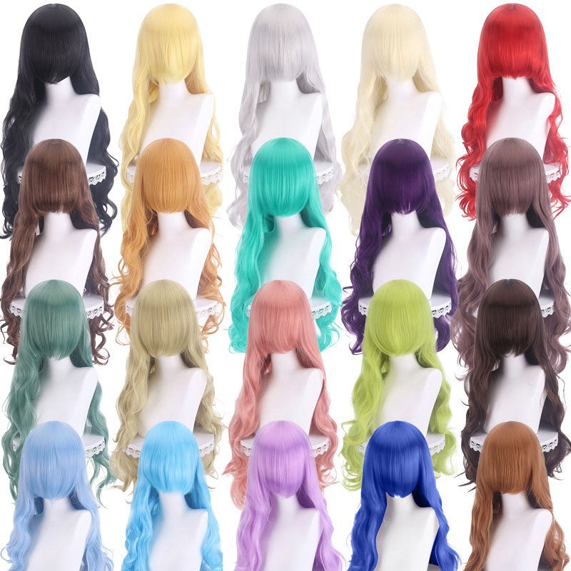 19 Colors Anime 80cm Long Curly High Quality Cosplay Wigs - lemailwigs