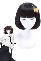 25cm Bungou Stray Dogs Akiko Yosano Anime Bob Style Short Straight Black Cosplay Wigs - lemailwigs