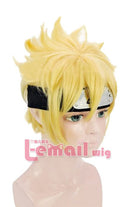 25cm Short Layered Yellow Uzumaki Boruto Cosplay Wigs - lemailwigs