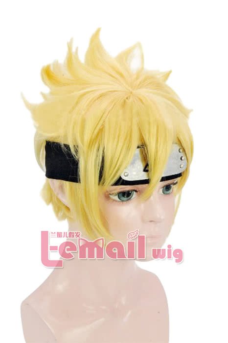 25cm Short Layered Yellow Uzumaki Boruto Cosplay Wigs - lemailwigs