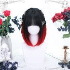 30cm Short Black Mixed Red BoBo Lolita Cosplay Wig - lemailwigs