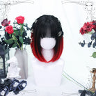 30cm Short Black Mixed Red BoBo Lolita Cosplay Wig - lemailwigs