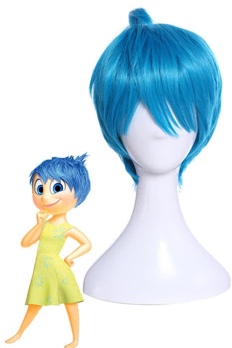 30cm Short Inside Out Joy Light Blue Anime Cosplay Wigs - lemailwigs