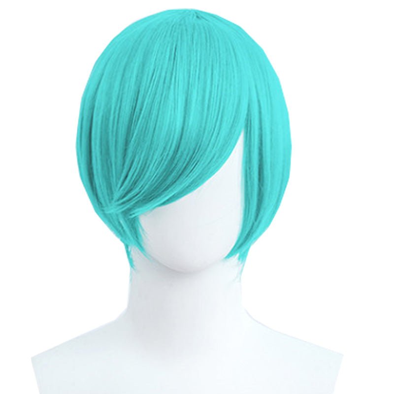 30cm Short Straight Lake Blue General Anime Cosplay Wigs - lemailwigs