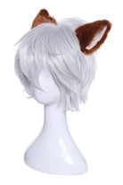 30cm White Silver Cosplay Wigs With Furry Ear - lemailwigs